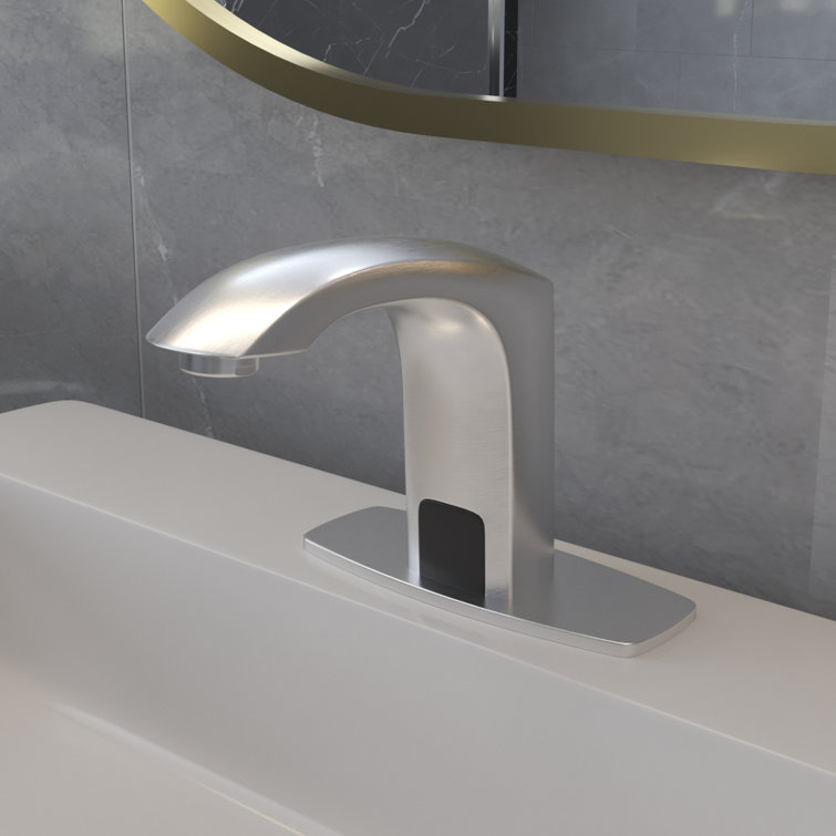 Greenspring Touchless Low Arc Deck Mount Bathroom Sink Faucet With Deck